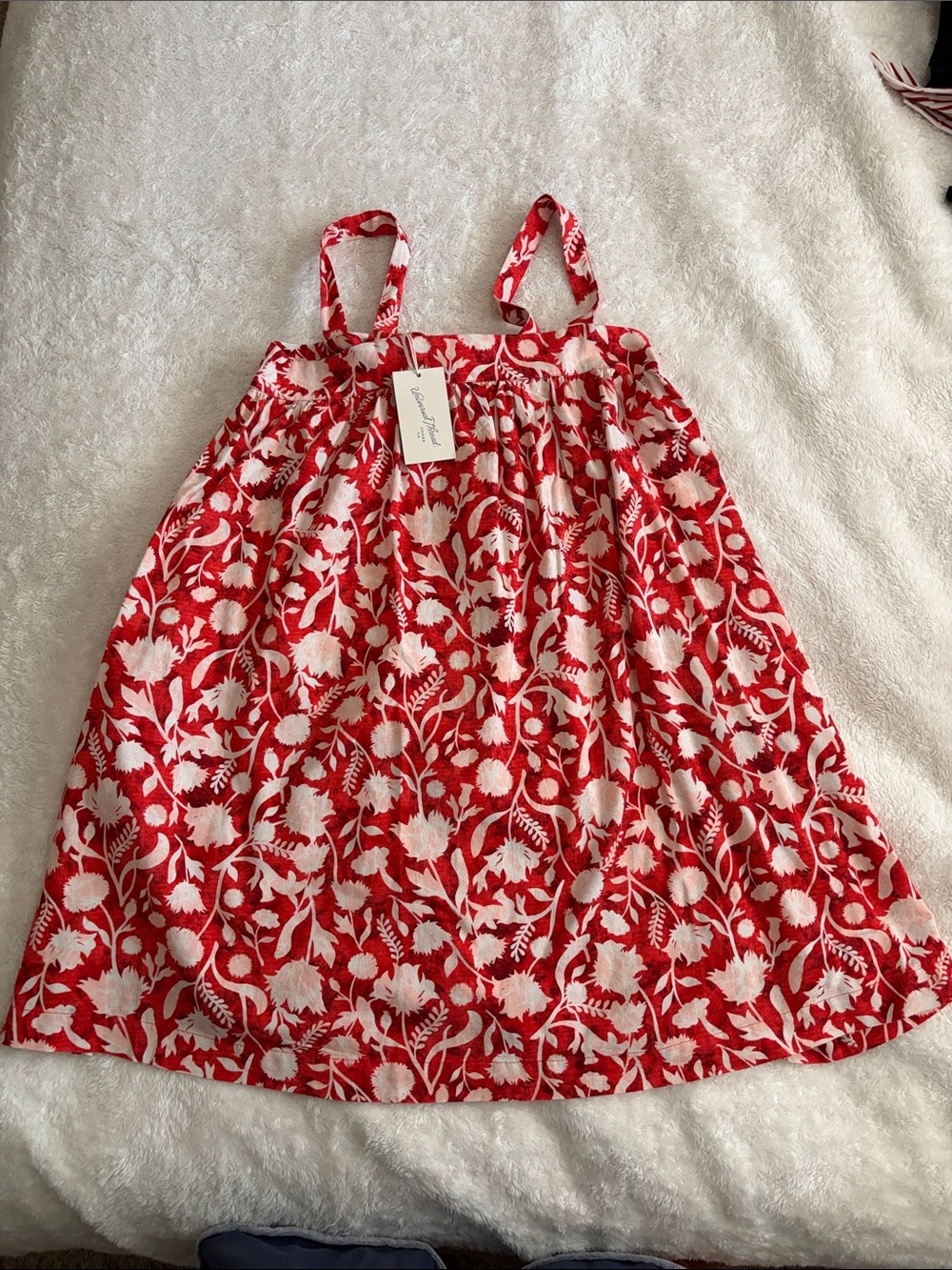 Red and White Floral Babydoll Sundress